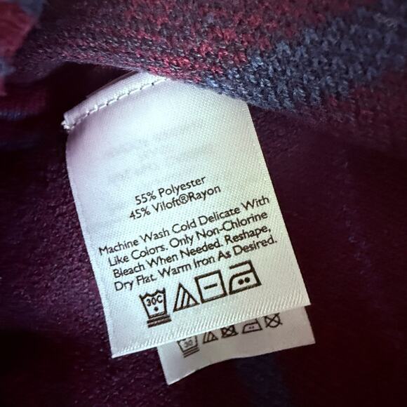 Eddie Bauer Nordic Zip Sweater Small Grandpacore Purple Blue Half Zip Warm - Picture 4 of 7